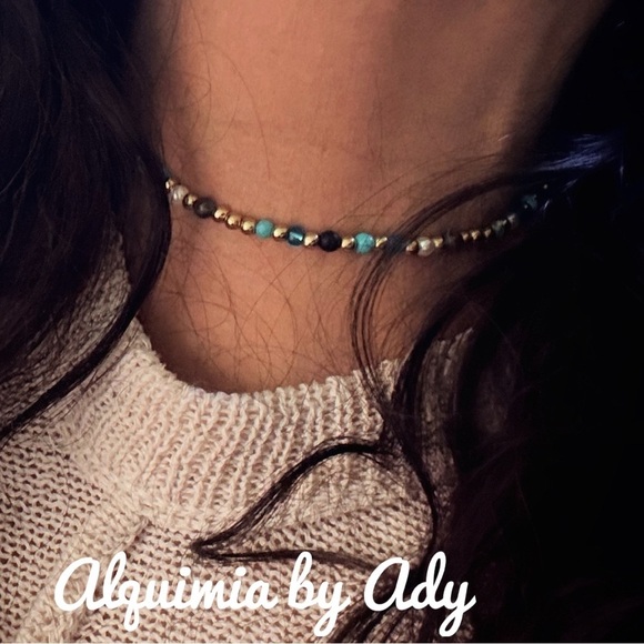 Clementine Sterling Inlay Bead Necklace | Veleska Jewelry Alquimia Vibrant Beaded Necklace
